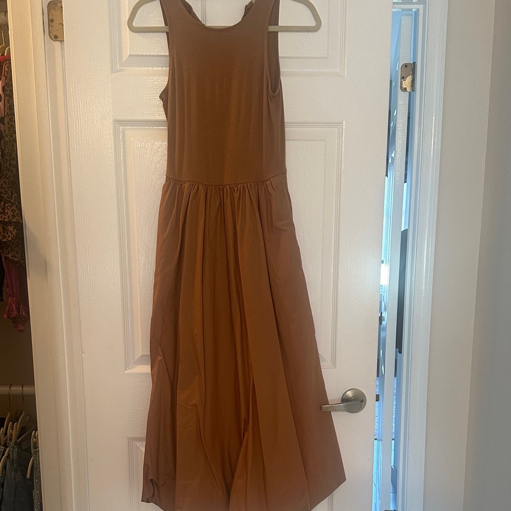 LOFT Sleeveless Maxi Dress in Warm Camel Brown